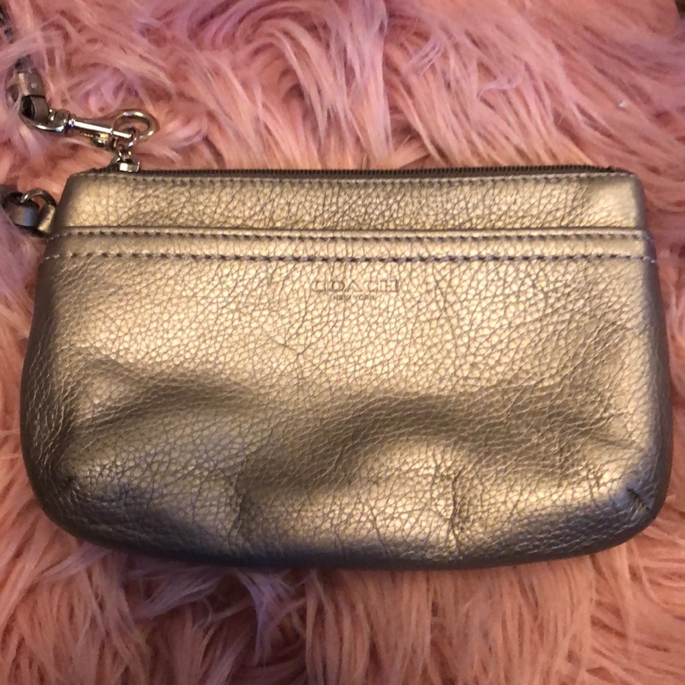 Coach metallic wristlet
